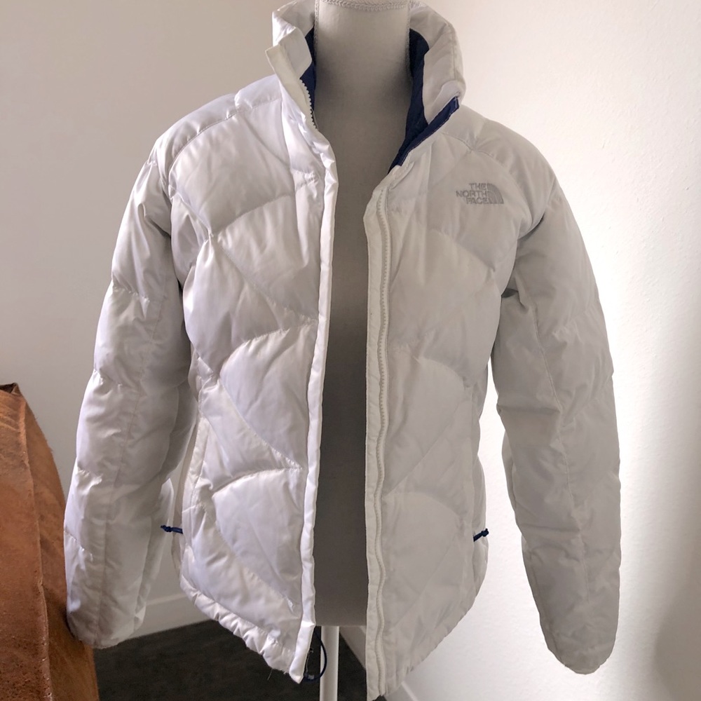 The North Face white puffer jacket
